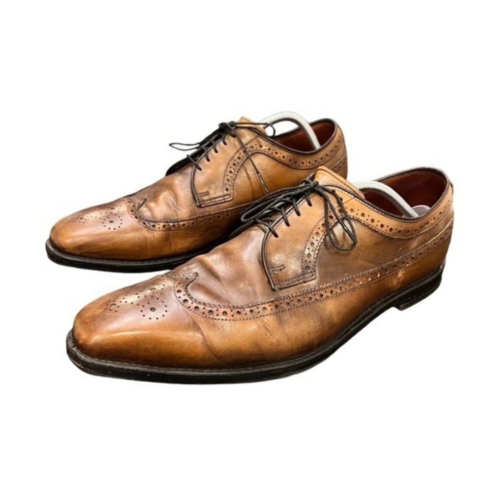 Men's Allen Edmonds Larchmont Walnut Long Wingtip Dress Shoes Size 13 D